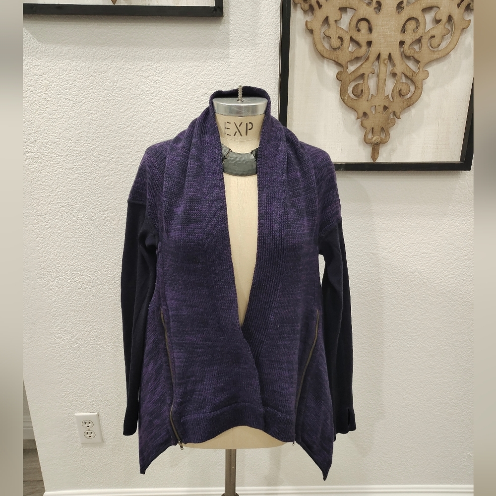 Lululemon wrap it up sweater cardigan size 12 purple merino wool - Picture 4 of 9